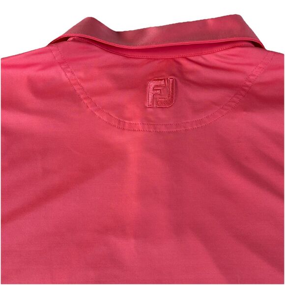 FootJoy Mens Golf Polo Shirt Solid Pink with accent Collar Size Medium - Picture 7 of 8